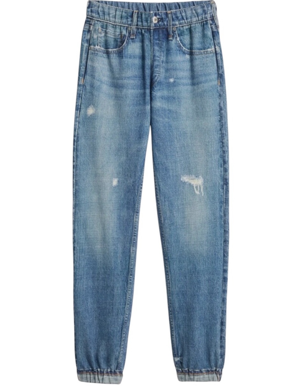 rag & bone Light Blue Distressed Denim Jogger Pants